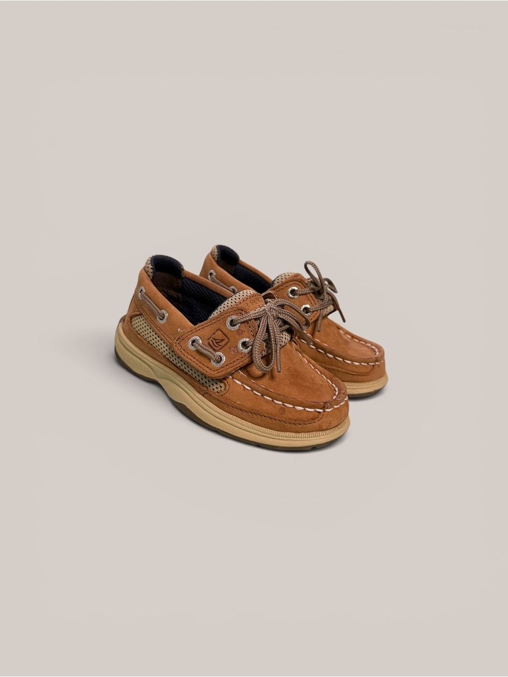Sperry Top Sider brown leather boat shoes kids 5.5M